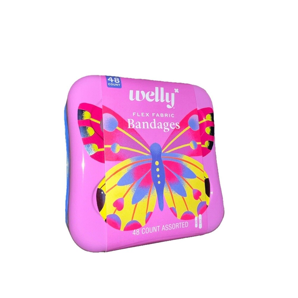 Welly Flex Fabric Bandages 48 Count Butterfly Assorted Sizes & Patterns